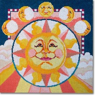 Sun Moon Stars Painted Canvas CBK Needlepoint Collections 
