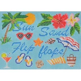 Sun Sand Flip Flops Sign Painted Canvas Kirk & Bradley 
