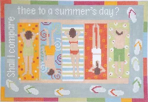 Sunbathers Painted Canvas Pippin  - 1