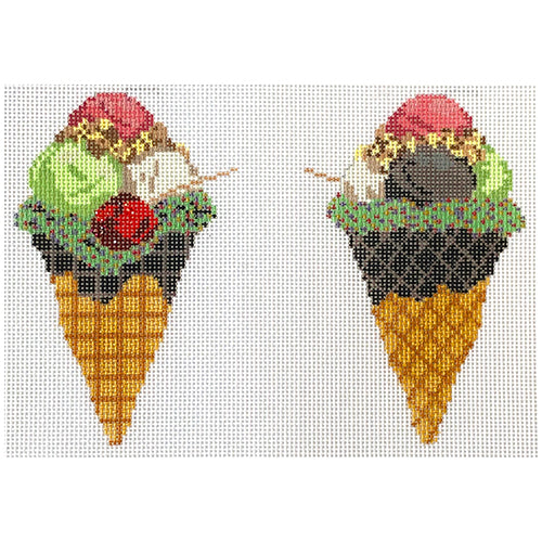 Sundae Cone Painted Canvas Petite Sweets 