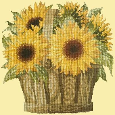 Sunflower Basket Needlepoint Kit Kits Elizabeth Bradley Design Butter Yellow 