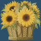 Sunflower Basket Needlepoint Kit Kits Elizabeth Bradley Design Dark Blue 