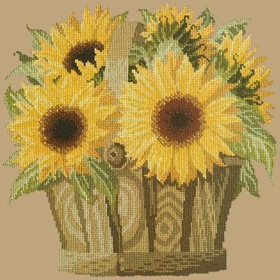 Sunflower Basket Needlepoint Kit Kits Elizabeth Bradley Design Sand 