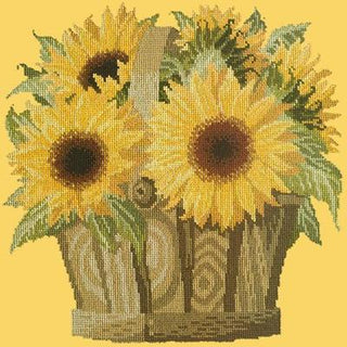 Sunflower Basket Needlepoint Kit Kits Elizabeth Bradley Design Sunflower Yellow 
