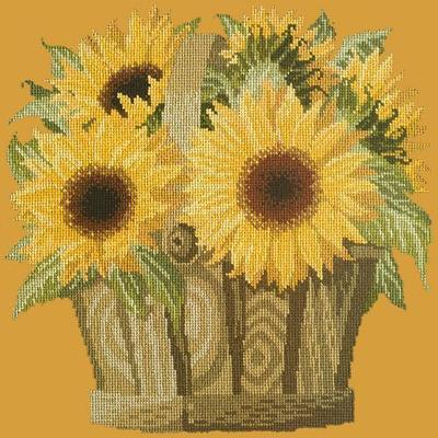 Sunflower Basket Needlepoint Kit Kits Elizabeth Bradley Design Yellow 