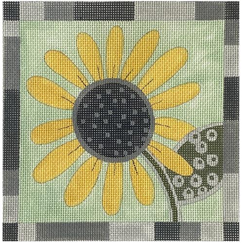 Sunflower on Mint Painted Canvas ditto! Needle Point Works 