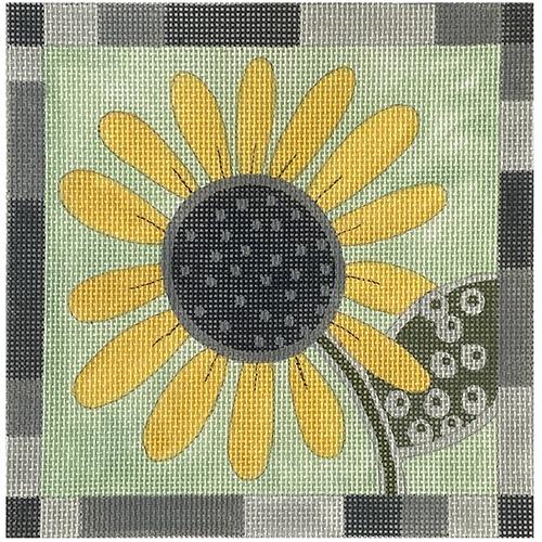 Sunflower on Mint Painted Canvas ditto! Needle Point Works  - 1