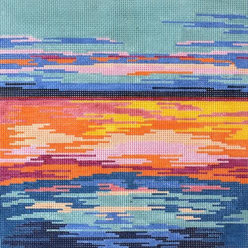 Sunset Painted Canvas Anne Fisher Needlepoint LLC 