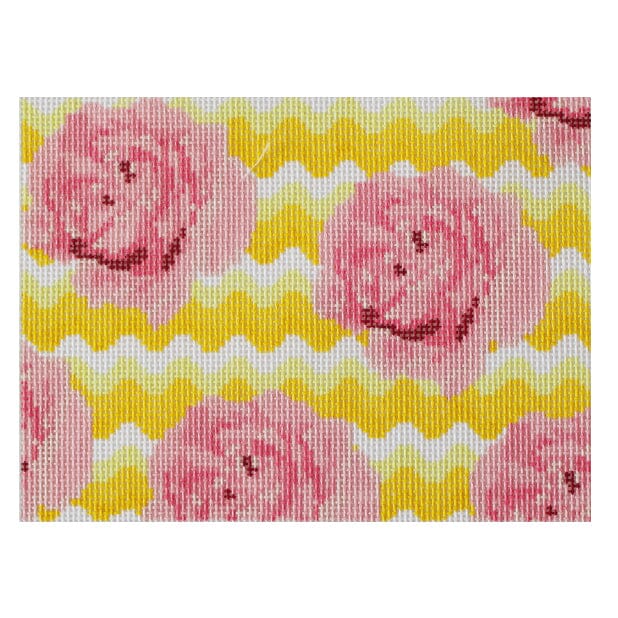 Sunshine Roses Painted Canvas Atlantic Blue Canvas  - 1