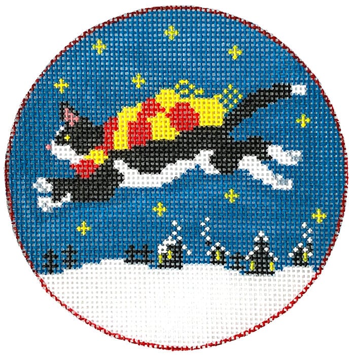 Super Cat Ornament Painted Canvas CBK Needlepoint Collections 