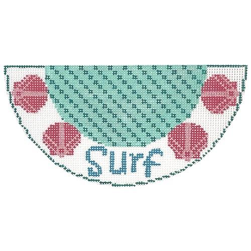 Surf Kiss on 18 mesh Painted Canvas Two Sisters Needlepoint 