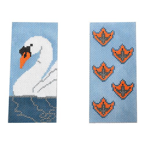 Swan Eyeglasses Case Painted Canvas J. Child Designs  - 1
