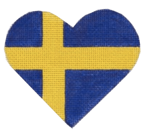 Swedish Flag Heart Painted Canvas Pepperberry Designs 