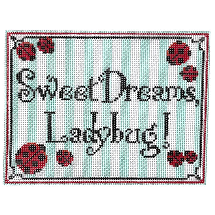 Sweet Dreams Ladybug Painted Canvas Susan Battle Needlepoint  - 1