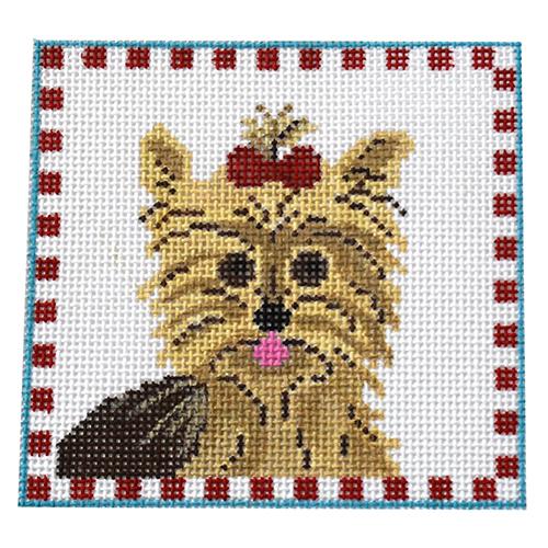 Sweet Little Yorkie Painted Canvas The Princess & Me  - 1