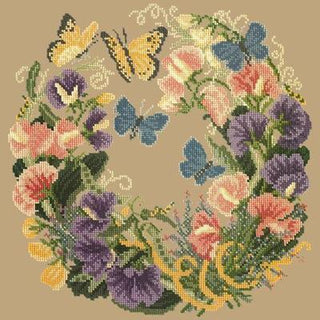 Sweetpeas Needlepoint Kit Kits Elizabeth Bradley Design Sand 
