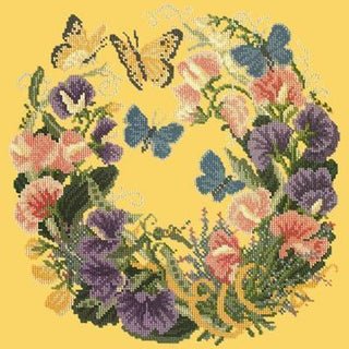 Sweetpeas Needlepoint Kit Kits Elizabeth Bradley Design Sunflower Yellow 
