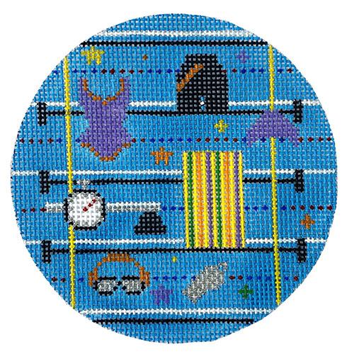 Swim Team Sports Ornament Painted Canvas Painted Pony Designs  - 1