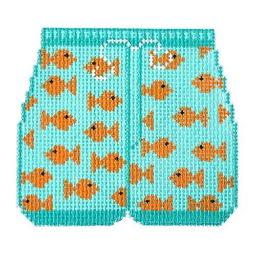 Swimming Trunks - Fish Painted Canvas The Meredith Collection 