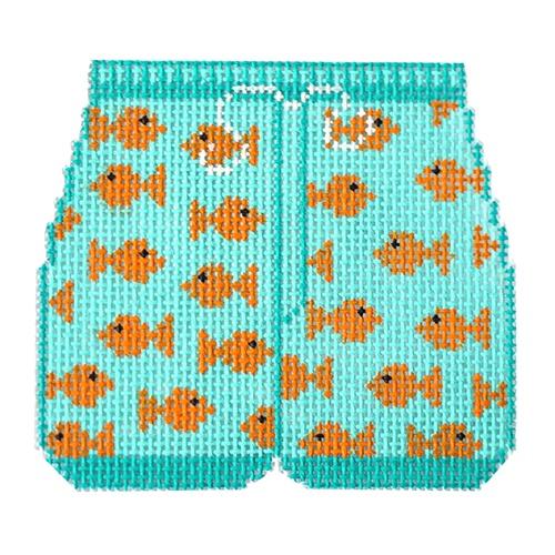 Swimming Trunks   Fish Painted Canvas The Meredith Collection  - 1