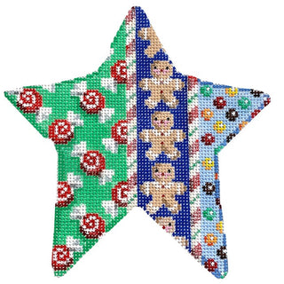 Swirl Candy / Gingerbread Star Painted Canvas Associated Talents 

