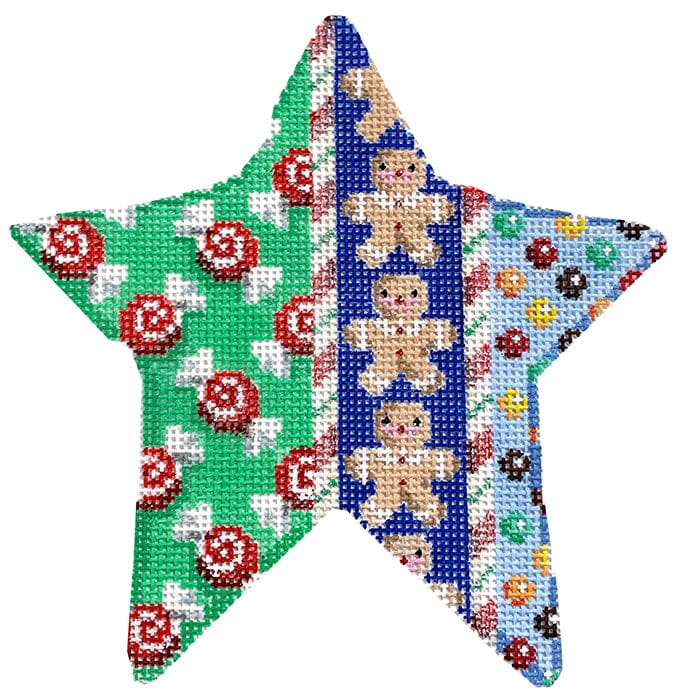 Swirl Candy / Gingerbread Star Painted Canvas Associated Talents 
