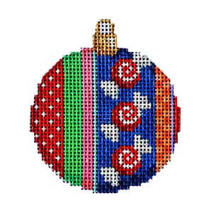 Swirl Candy Jolly Stripe Mini Ball Painted Canvas Associated Talents  - 1