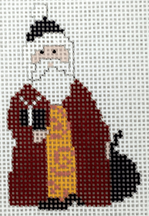 Swirl Santa Painted Canvas Pippin  - 1