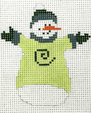 Swirl Snowman Painted Canvas Pippin 