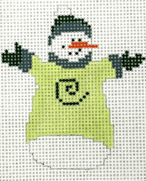 Swirl Snowman Painted Canvas Pippin  - 1