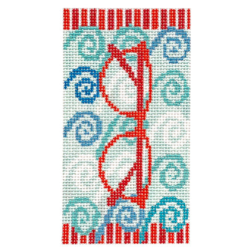Swirly Eyeglass Case Painted Canvas Pippin  - 1
