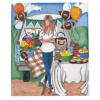 Tailgate Picnic Painted Canvas Patti Mann 
