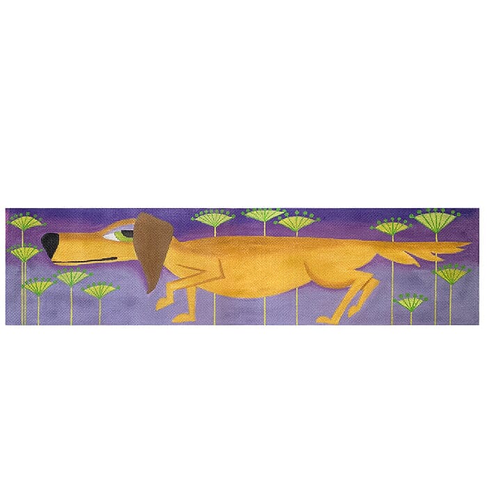 Tall & Long   Dog on 13 Painted Canvas Zecca  - 1