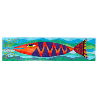 Tall & Long   Fish on 13 Painted Canvas Zecca 
