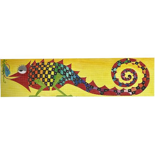 Tall & Long - Nice Snack for Iguana on 18 Painted Canvas Zecca 
