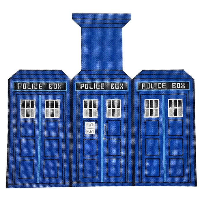 Tardis British Police Station Painted Canvas CBK Needlepoint Collections  - 1