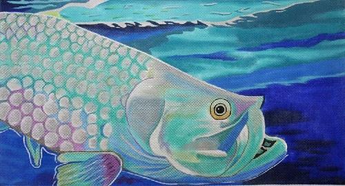 Tarpon Blues Painted Canvas Purple Palm Designs  - 1