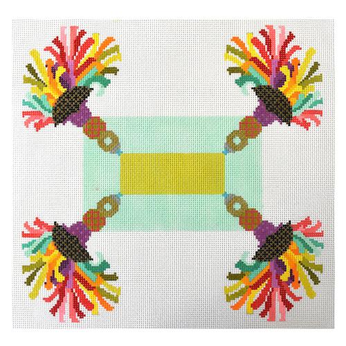 Tassel Pillow Painted Canvas NeedleDeeva  - 1