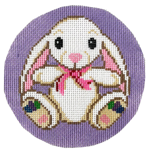 Taylor's Bunny Round Painted Canvas Lauren Bloch Designs 