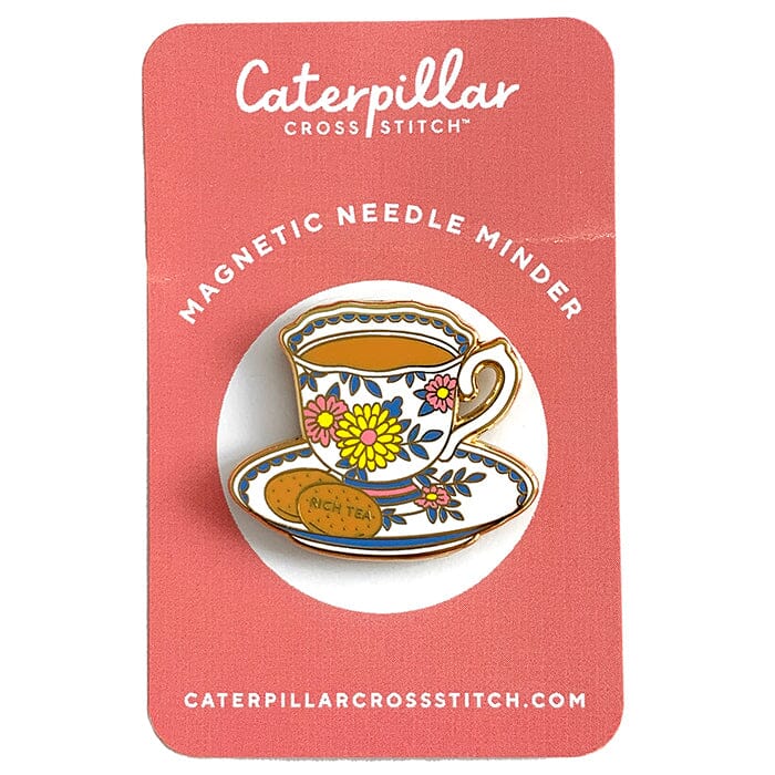 Teacup Enamel Needleminder Accessories Caterpillar Cross  - 1