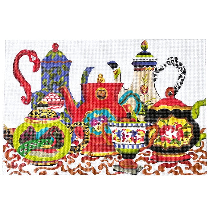 Teapots Painted Canvas Colors of Praise 