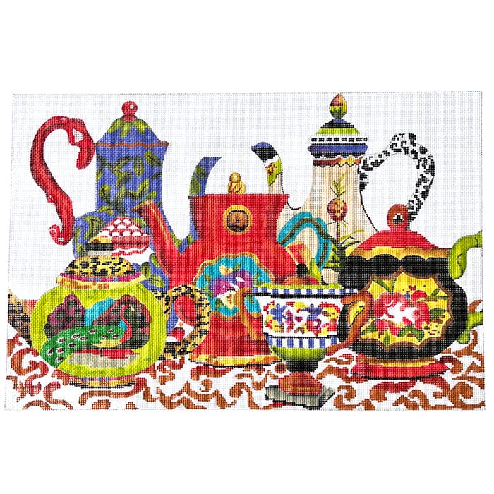 Teapots Painted Canvas Colors of Praise  - 1