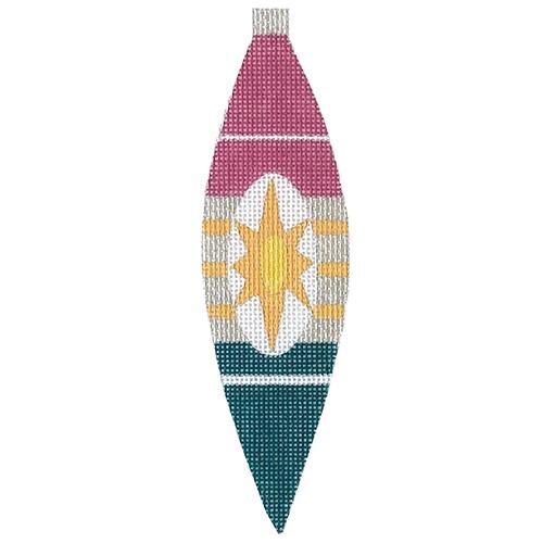 Teardrop   Pink/Green Painted Canvas Pepperberry Designs  - 1