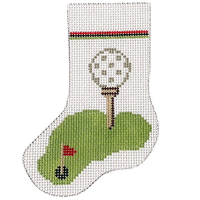Tee'd Up Mini Stocking Painted Canvas J. Child Designs  - 1