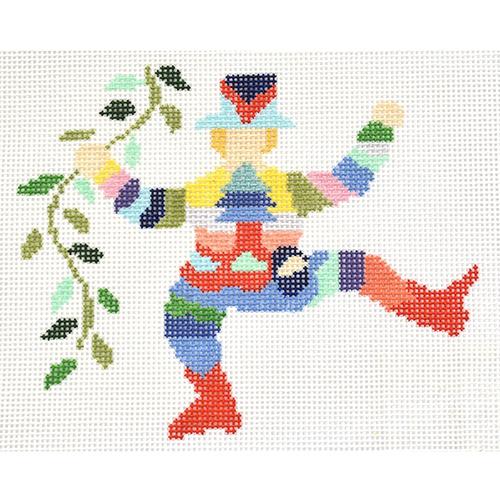 Ten Lords A Leaping (PLUM) Painted Canvas The Plum Stitchery  - 1