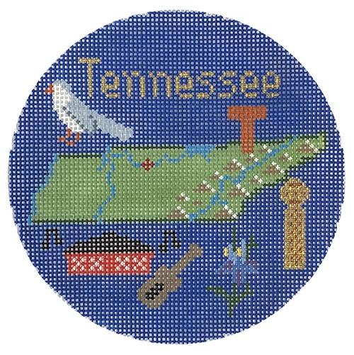 Tennessee Ornament Painted Canvas Silver Needle 