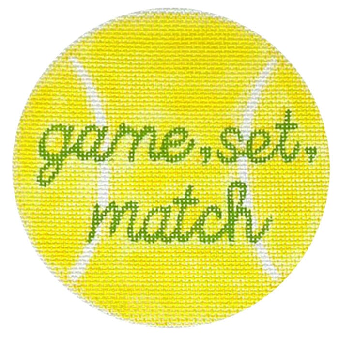 Tennis Ball - Game, Set Match on 18 Painted Canvas Atlantic Blue Canvas 