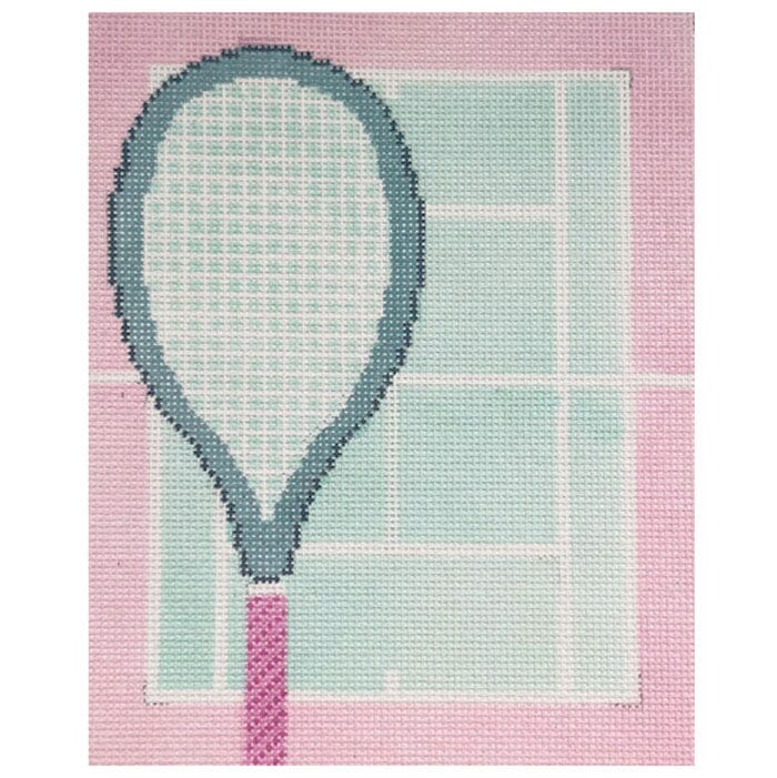 Tennis Court - Pink - Large Painted Canvas Atlantic Blue Canvas 