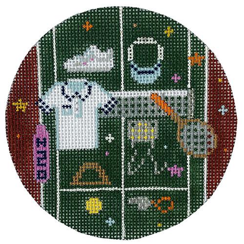 Tennis Sports Ornament Painted Canvas Painted Pony Designs  - 1