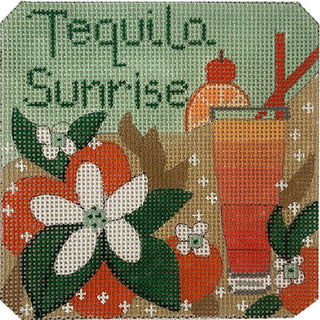 Tequila Sunrise Cocktail Painted Canvas Danji Designs 
